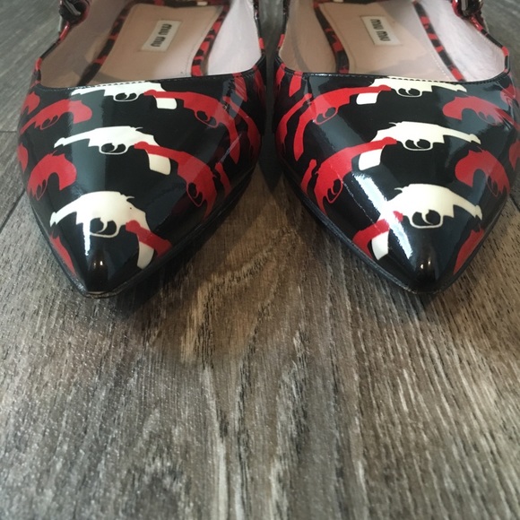 Miu Miu Pistol Mary Jane Flats - Picture 2 of 8